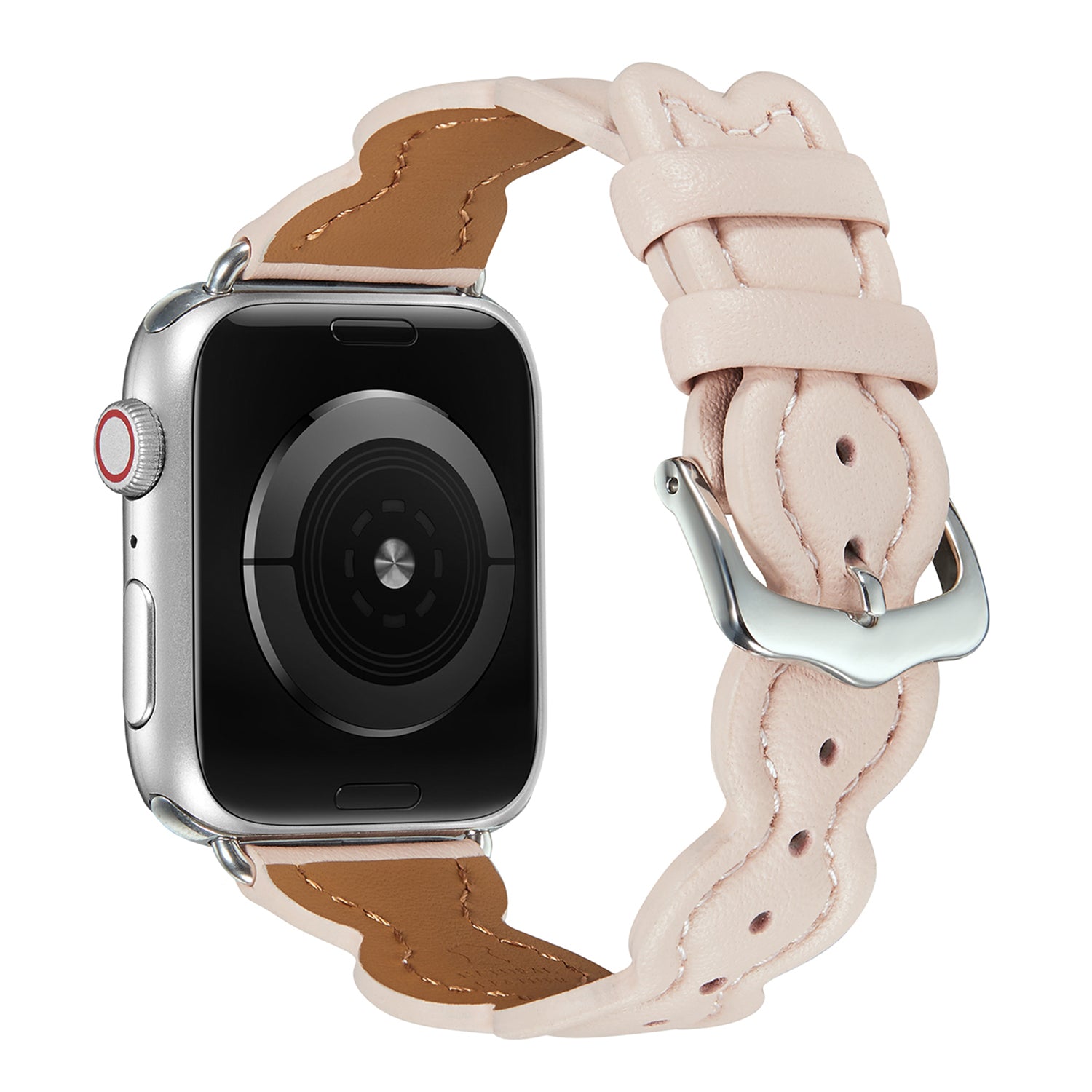 For Apple Watch Ultra 49mm Series 9 8 7 45mm Series 6 5 4 SE SE (2022) (2023) 44mm Series 3 2 1 42mm Candied-haws Shape Watch Strap Genuine Leather Adjustable Wristband For Apple Watch Ultra 49mm Series 9 8 7 45mm Series 6 5 4 SE SE (2022) (2023) 44mm Series 3 2 1 42mm Candied-haws Shape Watch Strap Genuine Leather Adjustable Wristband